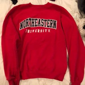 Red Northeastern University crew neck